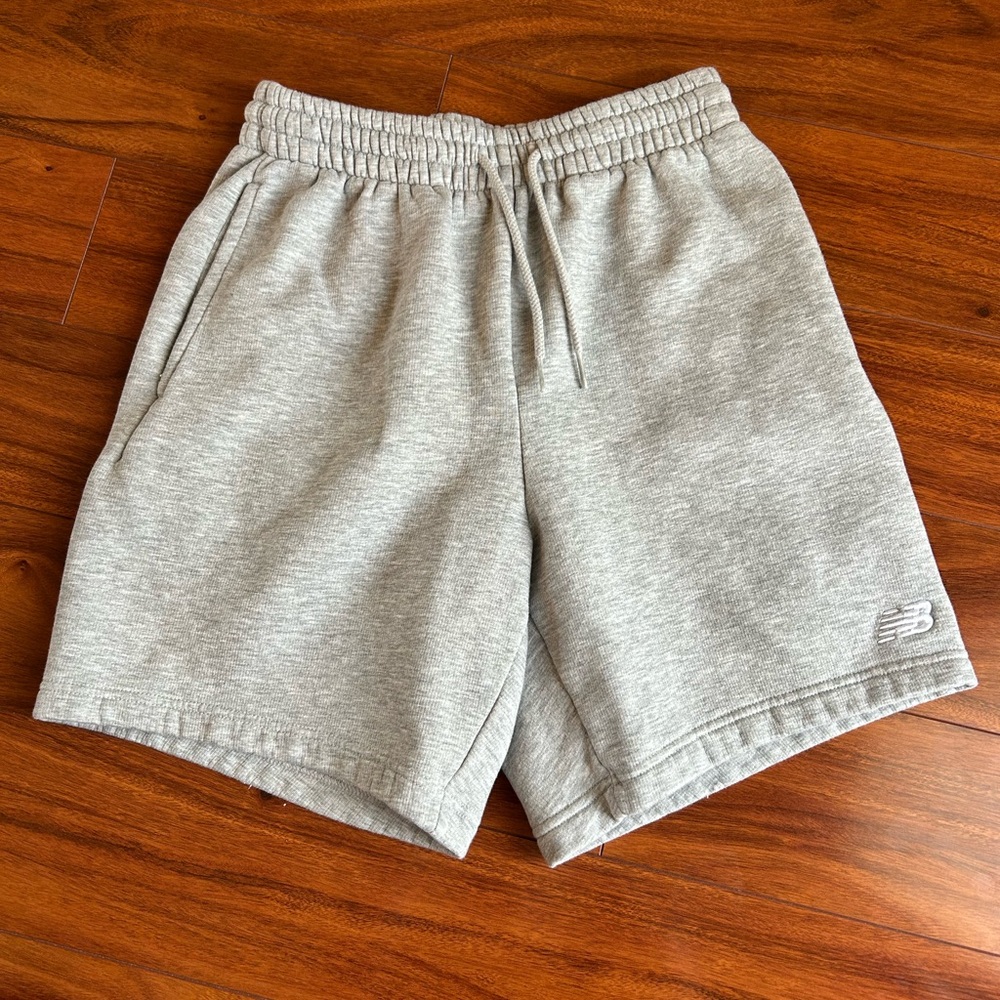 New Balance Men's Grey Fleece Drawstring Shorts